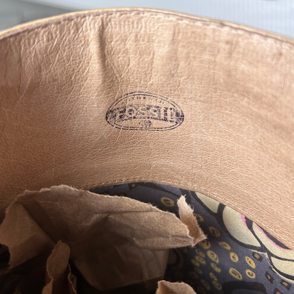 Fossil Tan Leather Knee-High Boots Women’s US 7 Classic Riding Style Braided - Picture 9 of 9